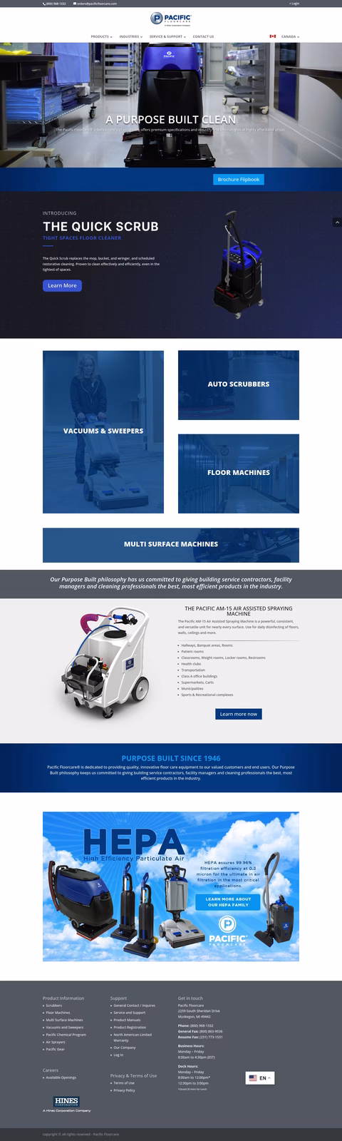 Pacific-Floorcare Homepage 1440px