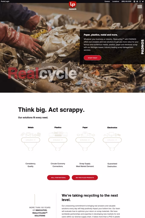 Padnos Homepage 1440px