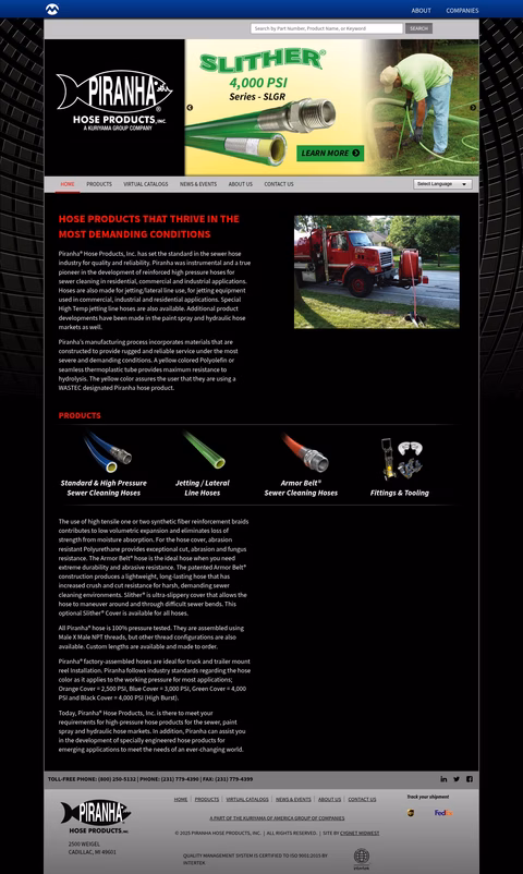 Piranha-Hose-Products Homepage 1440px
