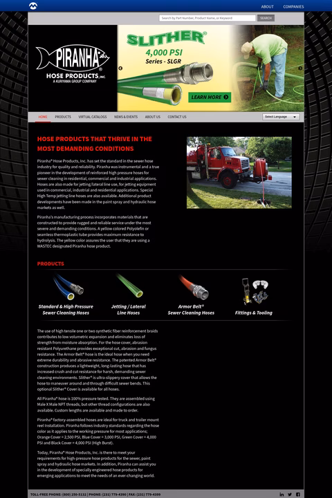 Piranha-Hose-Products Homepage 1440px