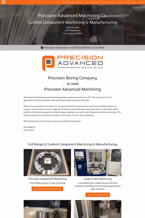 Precision-Advanced-Machining Homepage 1440px
