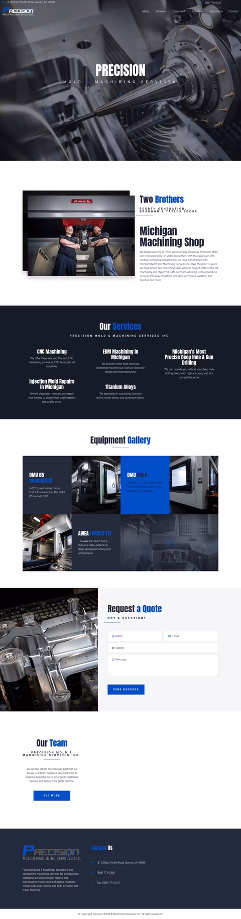 Precision-Mold-Machining-Services Homepage 1440px