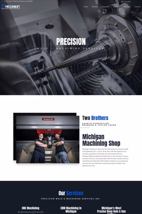 Precision-Mold-Machining-Services Homepage 1440px