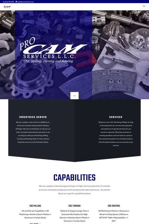 Procam-Services Homepage 1440px