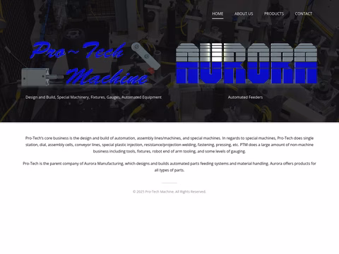Pro-Tech-Machine Homepage 1440px