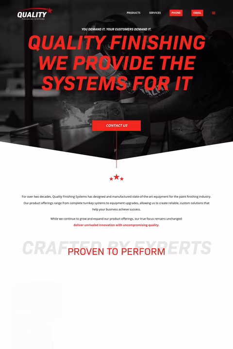 Quality-Finishing-Systems Homepage 1440px
