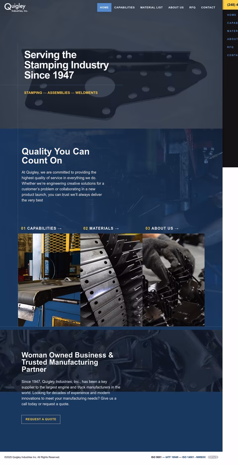 Quigley-Industries Homepage 1440px
