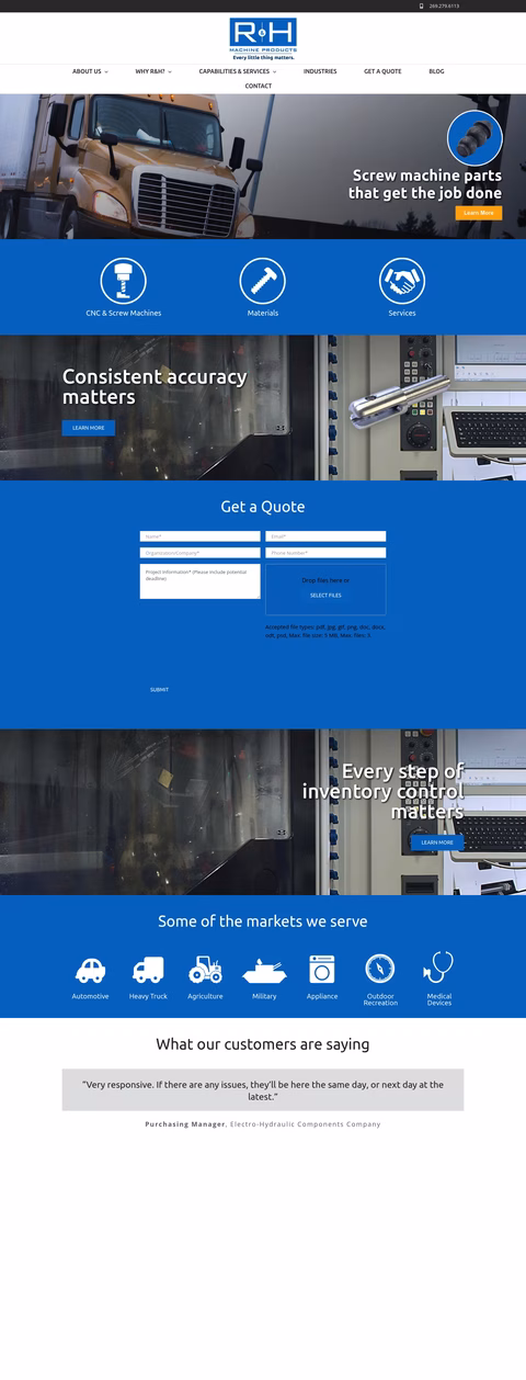 R-H-Machine-Products Homepage 1440px