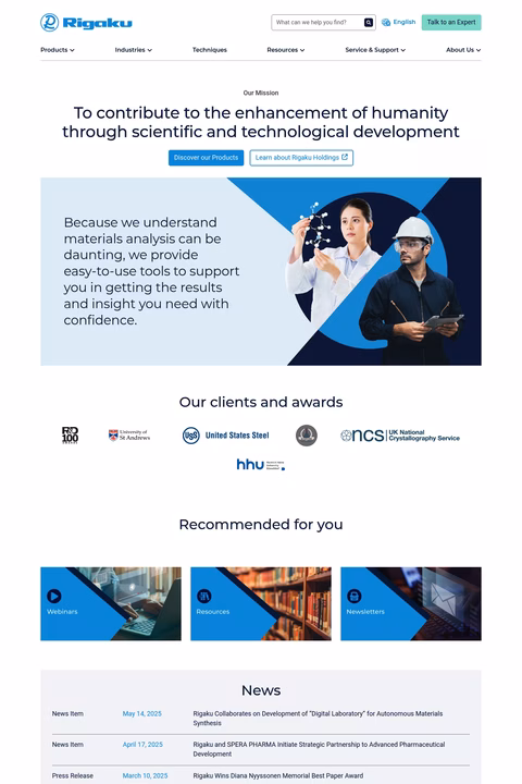 Rigaku Homepage 1440px