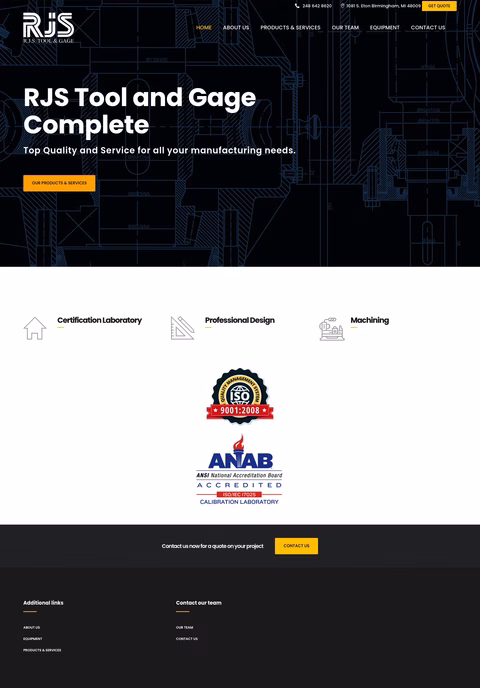 Rjs-Tool-Gage-Company Homepage 1440px