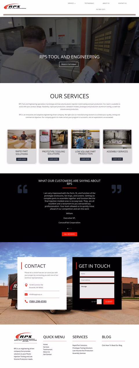 Rps-Tool-Engineering Homepage 1440px