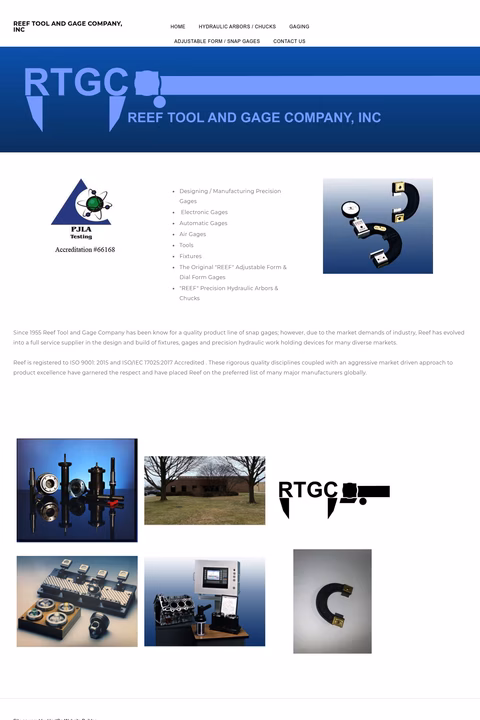 Reef-Tool-Gage-Company Homepage 1440px
