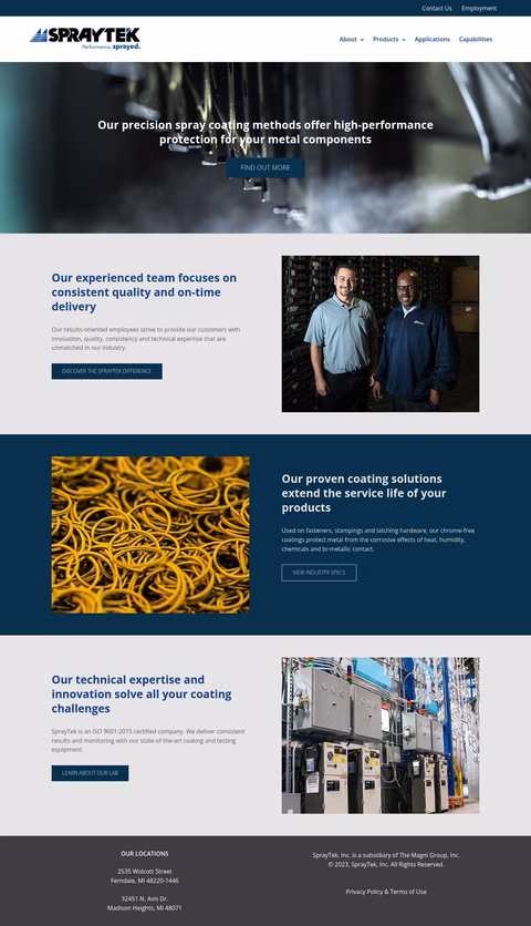 Spraytek-Inc Homepage 1440px