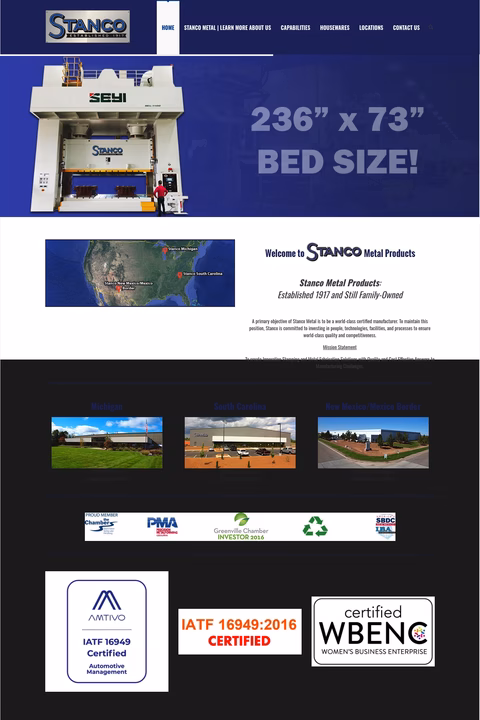 Stanco-Metal-Products Homepage 1440px