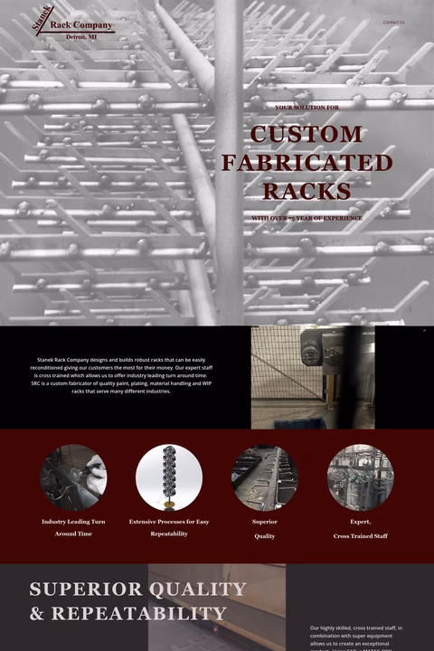 Stanek-Rack-Company Homepage 1440px