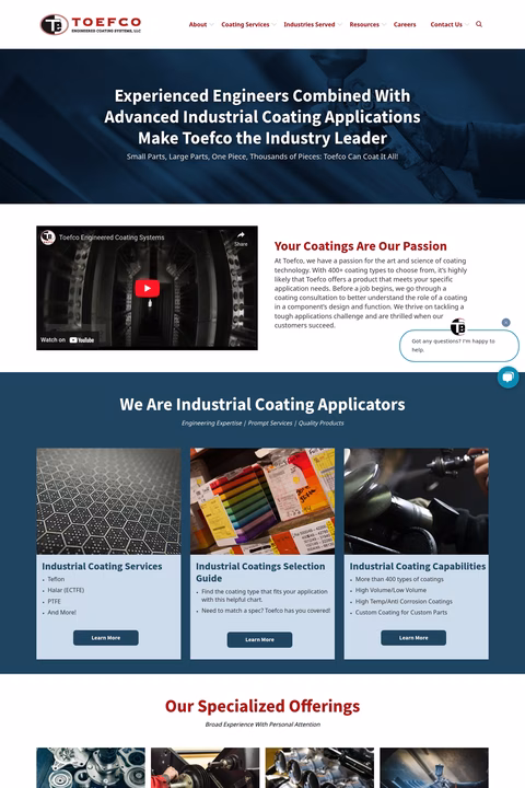 Toefco-Engineered-Coating-Systems Homepage 1440px