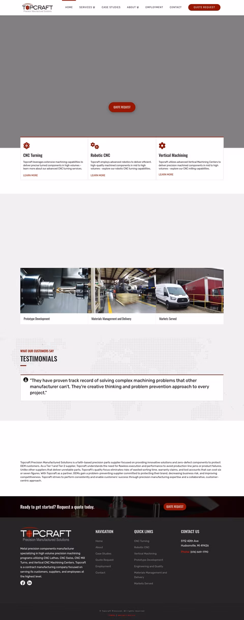 Topcraft-Precision-Manufactured-Solutions Homepage 1440px