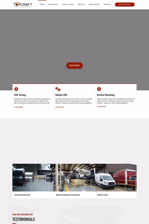 Topcraft-Precision-Manufactured-Solutions Homepage 1440px