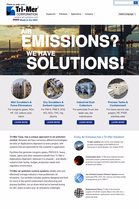 Tri-Mer-Corporation Homepage 1440px