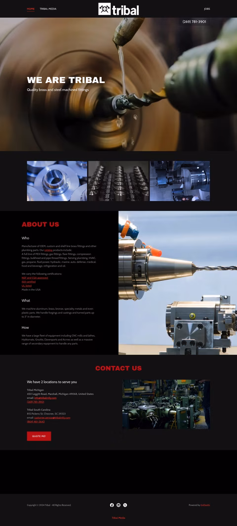 Tribal-Manufacturing Homepage 1440px