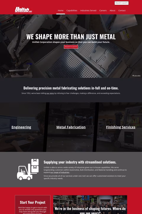 Unifab-Corporation Homepage 1440px
