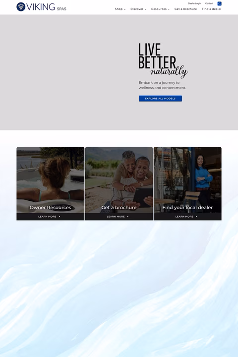 Viking-Spas Homepage 1440px