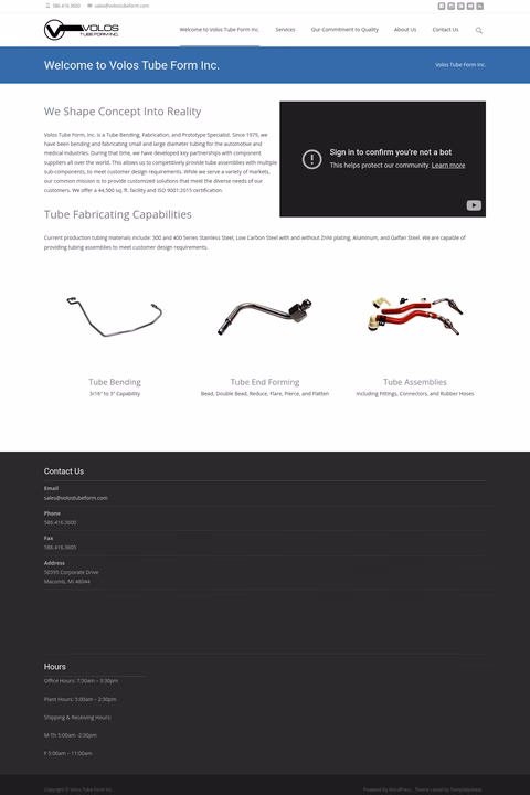 Volos-Tube-Form Homepage 1440px