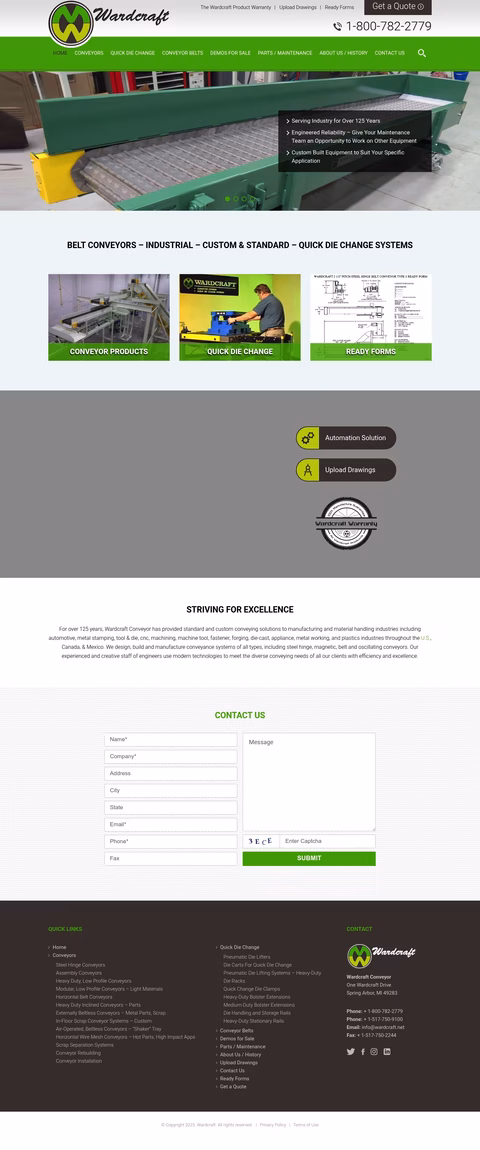Wardcraft-Conveyor Homepage 1440px