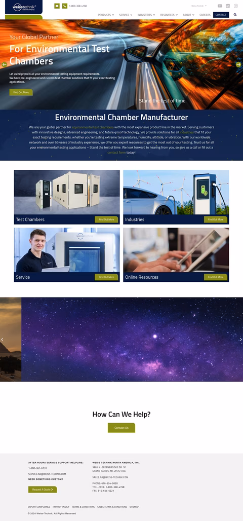 Weiss-Technik Homepage 1440px