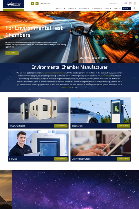 Weiss-Technik Homepage 1440px