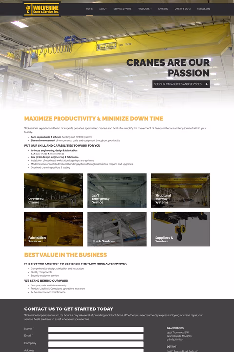 Wolverine-Crane-Services Homepage 1440px