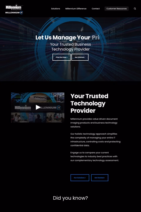 Millennium-Business-Services Homepage 1440px