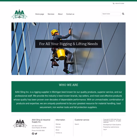 Aaa-Sling-Industrial-Supply Homepage 1440px