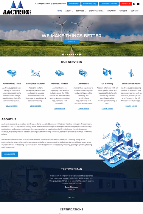 Aactron Homepage 1440px