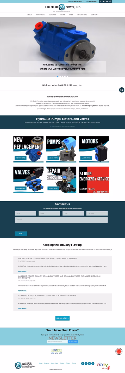 Aah-Fluid-Power Homepage 1440px