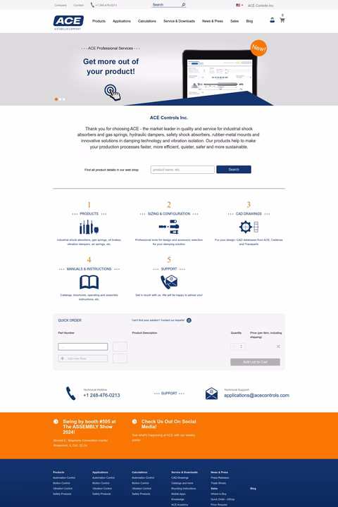 Ace-Controls-Inc Homepage 1440px