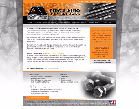 Aero-Auto-Stud-Specialists Homepage 1440px