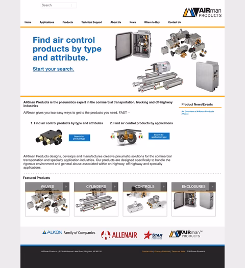 Airman-Products Homepage 1440px
