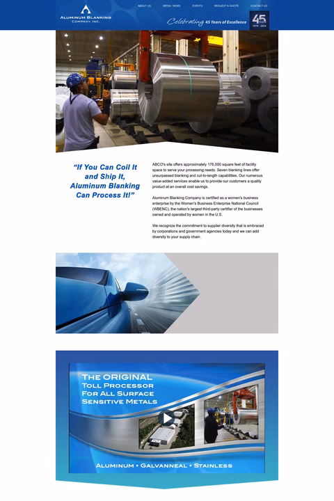 Aluminum-Blanking-Company Homepage 1440px