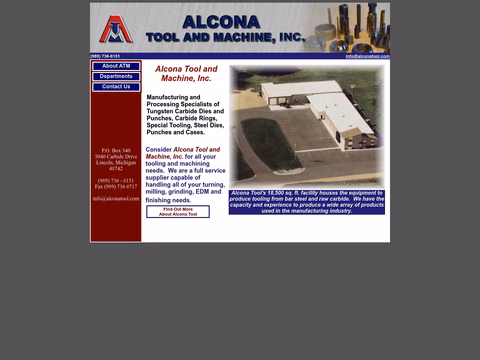 Alcona-Tool-Machine Homepage 1440px