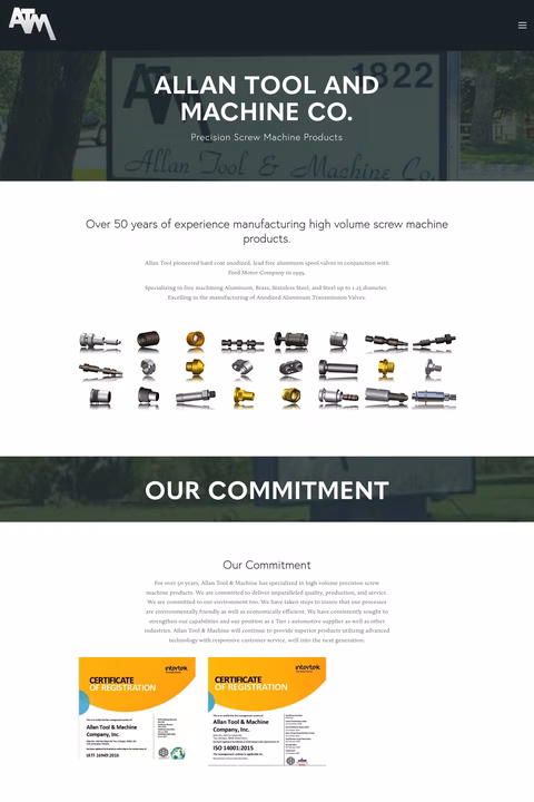 Allan-Tool-Machine-Co Homepage 1440px