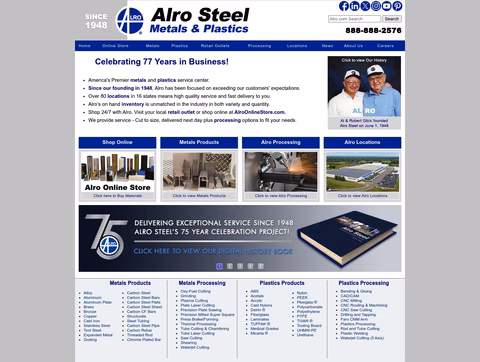 Alro-Steel Homepage 1440px