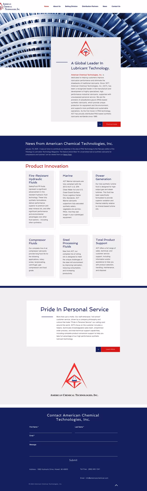 American-Chemical-Technologies Homepage 1440px