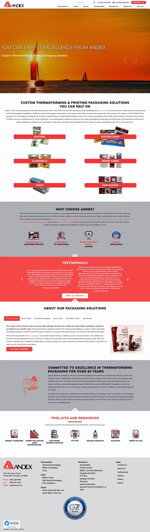Andex-Printing Homepage 1440px