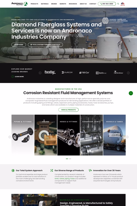 Andronaco-Industries Homepage 1440px