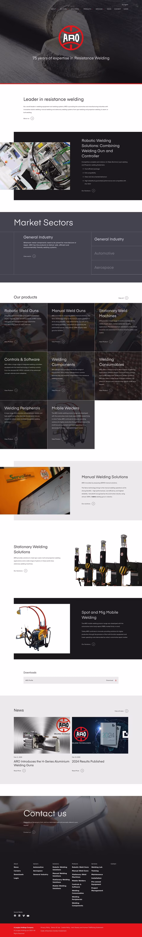 Aro-Technologies Homepage 1440px