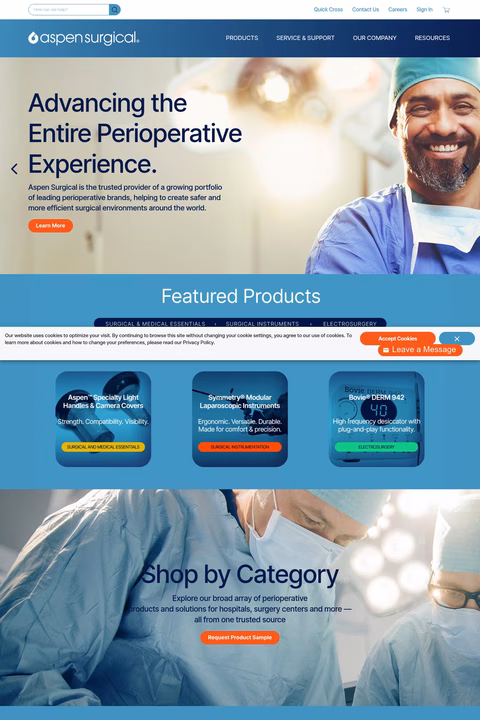 Aspen-Surgical-Products Homepage 1440px