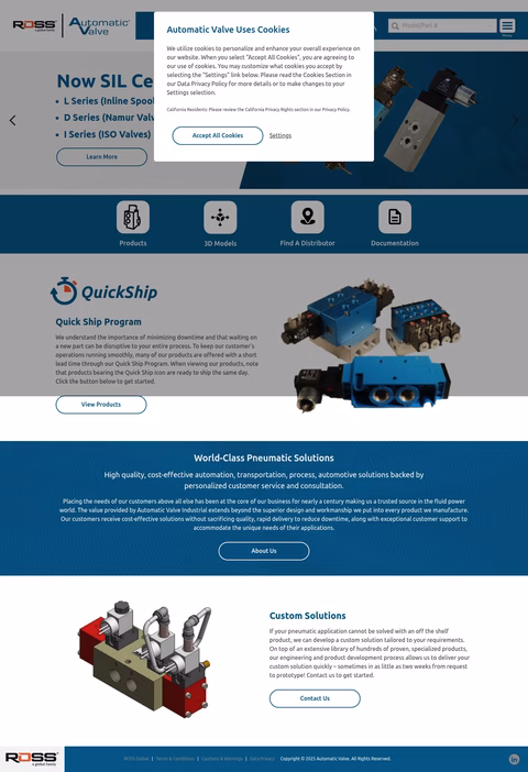 Automatic-Valve-Corporation Homepage 1440px