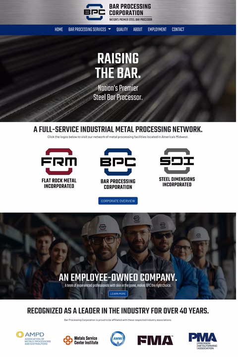 Bar-Processing-Corporation Homepage 1440px