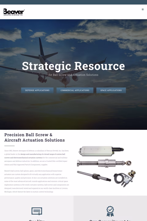 Beaver-Aerospace-Defense Homepage 1440px